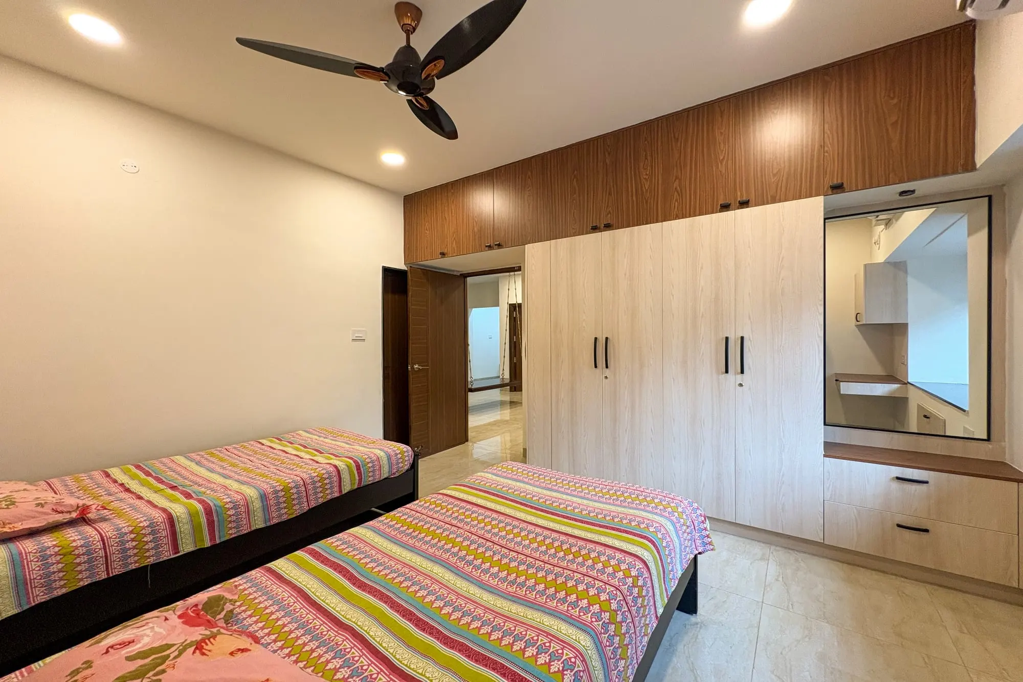 Bedroom with full-height wardrobe, Ramaniyam Abbotsbury, Alwarpet, Chennai