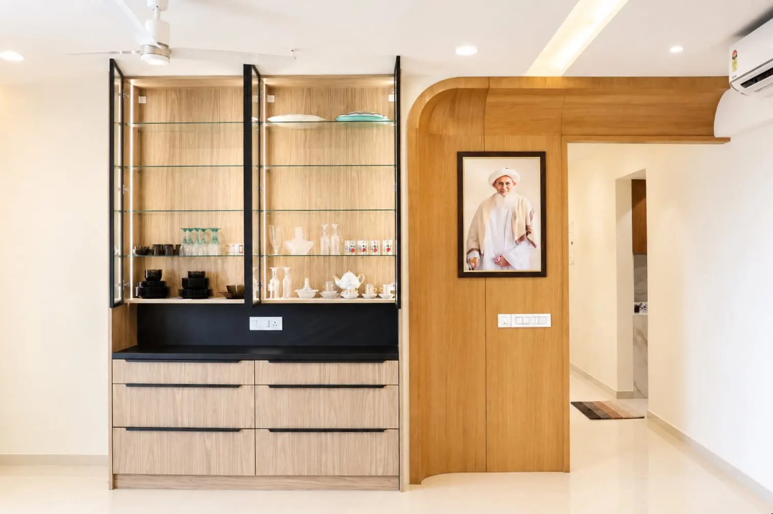 Crockery unit with glass shutters, Hiranandani, OMR, Chennai